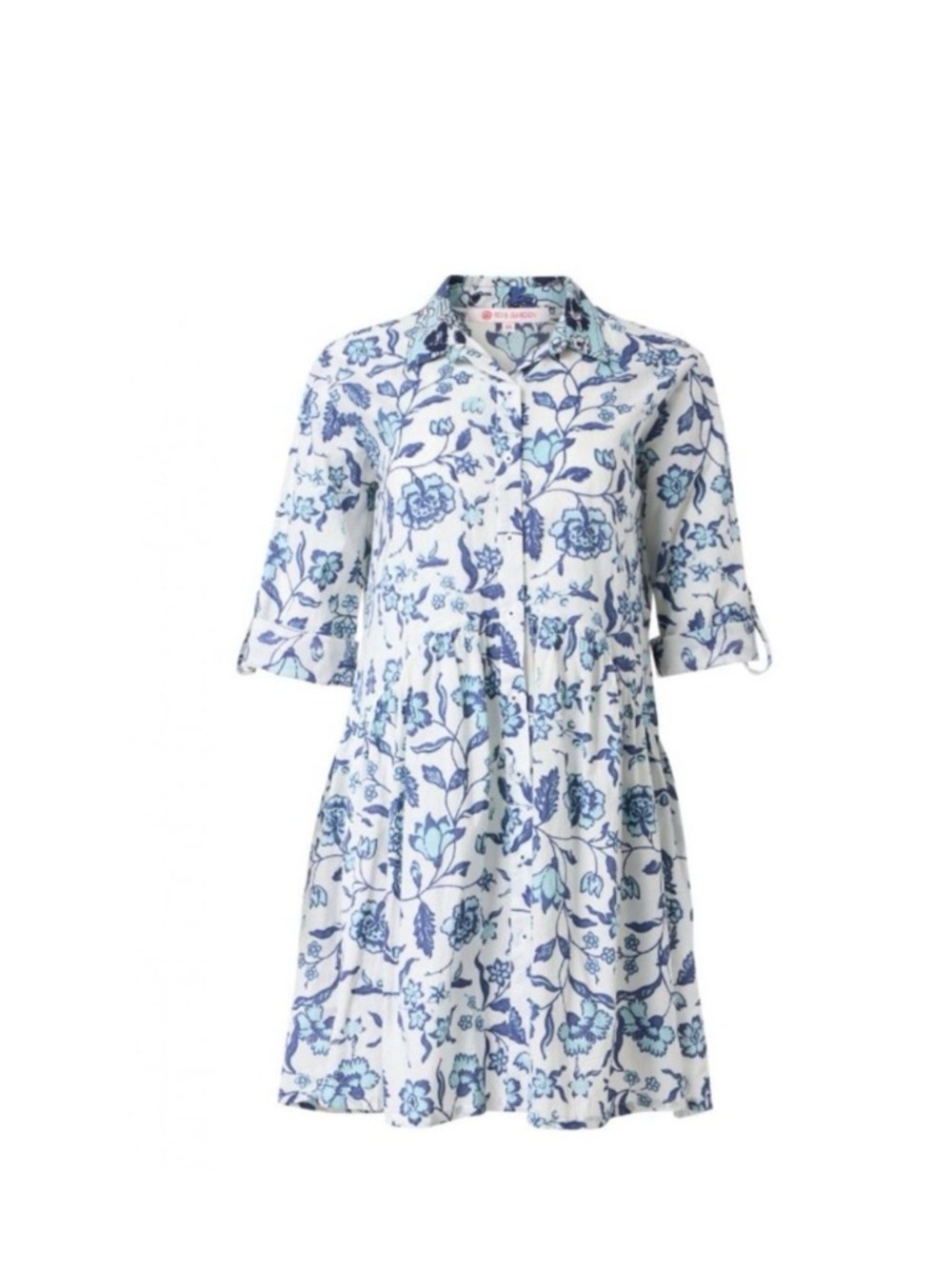 RO'S GARDEN Deauville Blue Floral Mini Dress Large
